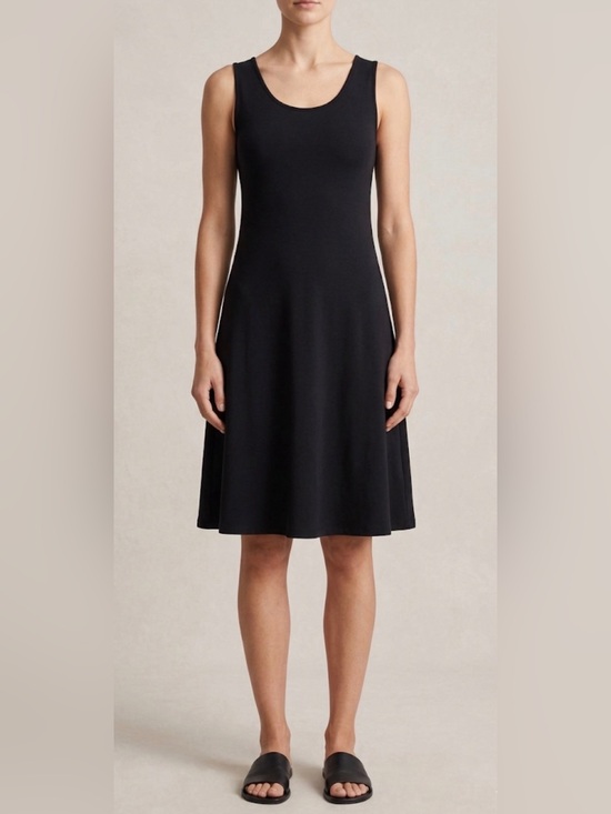 Dresses & Skirts - High Stretch Basic Black Sleeveless A Line Midi Dress